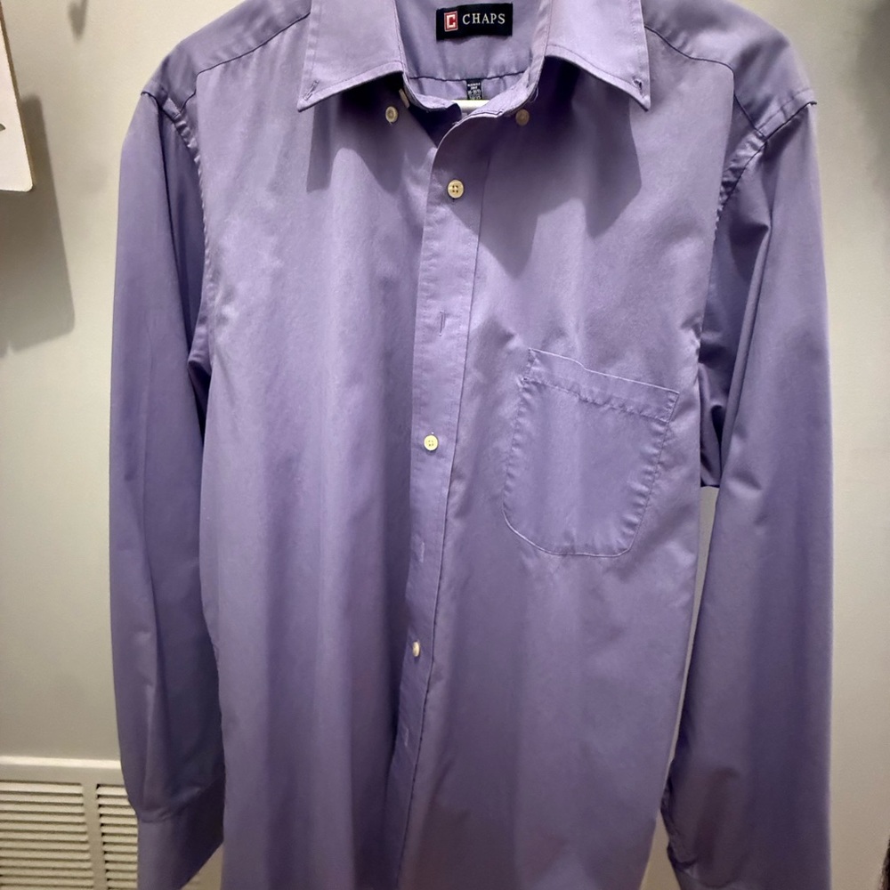 Chaps Lavender Casual Button Down Shirt